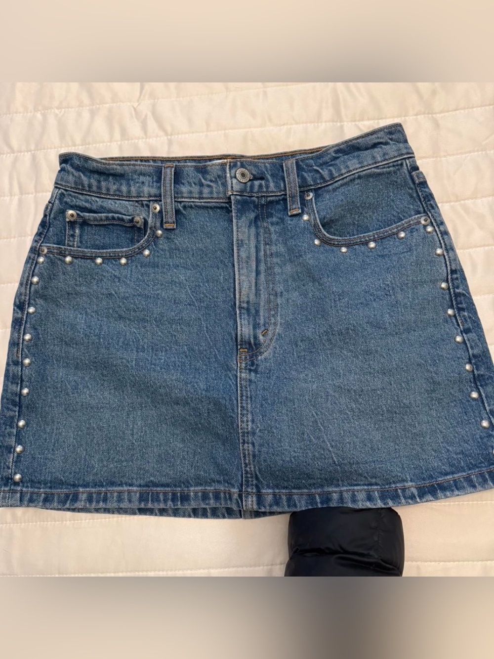 Abercrombie and fitch studded denim skirt